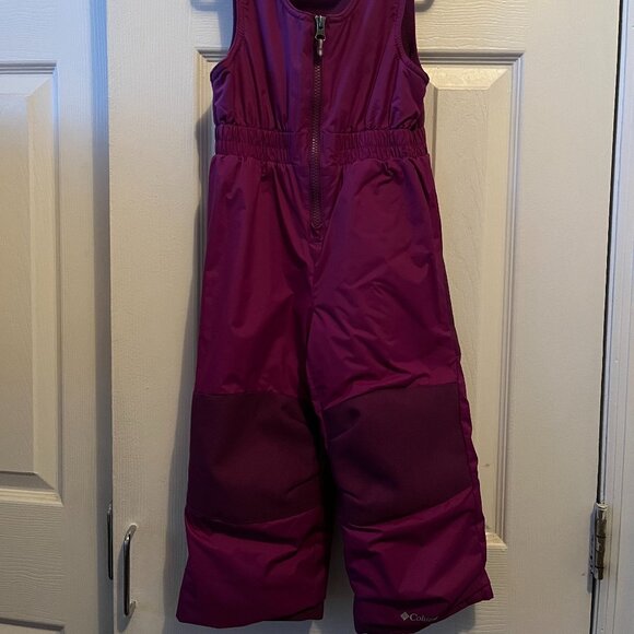 Columbia Kids Insulated Snow Bib Pants in Plum Color - Picture 1 of 5
